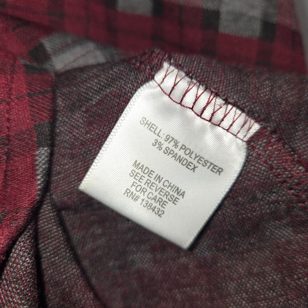 NWOT Modcloth Womens Large Fit & Flare Dress Plaid Burgundy Stretch Preppy - Picture 14 of 15